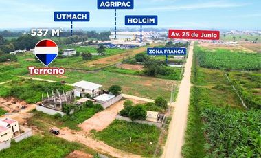 Se vende terreno con cerramiento en Machala