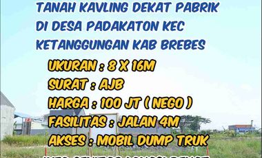 Tanah Kavling Dekat PT Jia Wei Di Desa Padakaton Ketanggungan Brebes