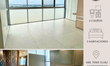 URB.TENNIS CLUB-SAMBORONDON KM4.5, Alquilo Departamento vista al río línea blanca completa 3 dormitorios $2100