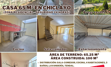 CASA 2 PISOS EN CHICLAYO - RES. DERRAMA MAGISTERIAL