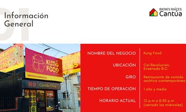 Restaurante Kung Food en traspaso | Negocio rentable en operación | Col. Revolución, Ensenada