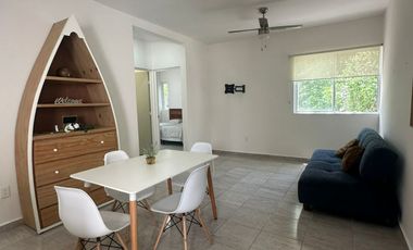 EN RENTA DEPARTAMENTO AMUEBLADO DE 2 RECAMARAS EN PUERTO MORELOS