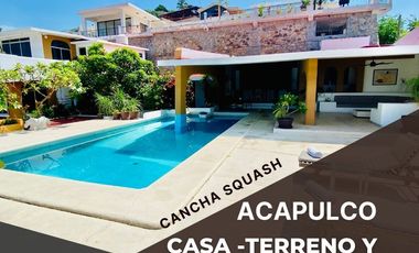 ¡Vista Panorámica + Lote Extra + Cancha Squash! Casa Única en Acapulco 🏖️!