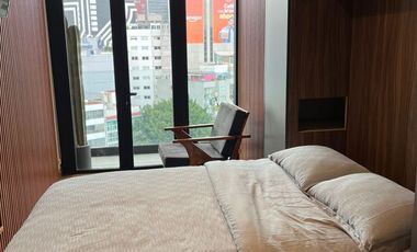 Renta Loft para ejecutivos a estrenar en Icon Roma con balcon 1 cajon estac independiente equipado con mucho gusto