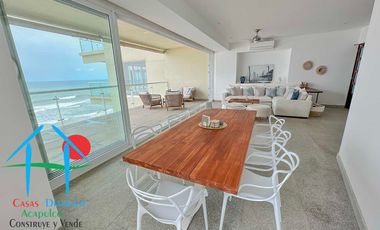 Depto de playa con Terraza, Vista Frontal al Mar y 3 recámaras. Ocean Front 705