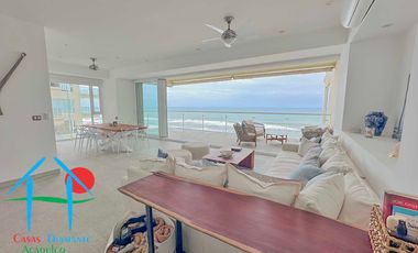 Depto de playa con Terraza, Vista Frontal al Mar y 3 recámaras. Ocean Front 705