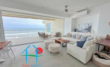 Depto de playa con Terraza, Vista Frontal al Mar y 3 recámaras. Ocean Front 705
