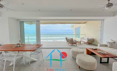 Depto de playa con Terraza, Vista Frontal al Mar y 3 recámaras. Ocean Front 705