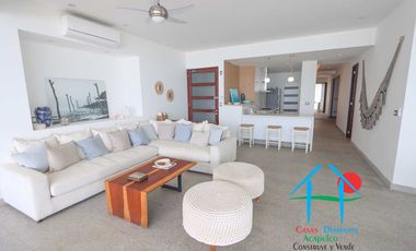 Depto de playa con Terraza, Vista Frontal al Mar y 3 recámaras. Ocean Front 705