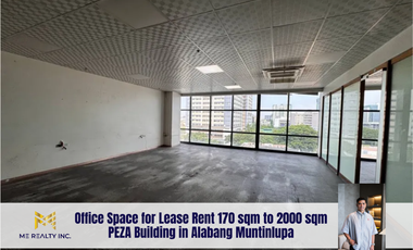 Office Space for Lease Rent 170 sqm to 2000 sqm PEZA Building in Alabang Muntinlupa
