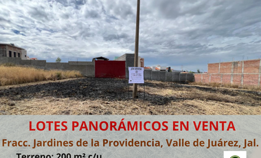 Lotes en Fracc. Jardines de la Providencia, en Valle de Juárez, Jalisco