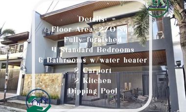 4 Bedrooms Fully-furnished 2-Storey House for Rent! Located in Angeles City, Pampanga/ Near Friendship