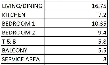 ALEA CONDO 2BR. W/ BALCONY,SERVICE AREA & PARKING 6.2 M