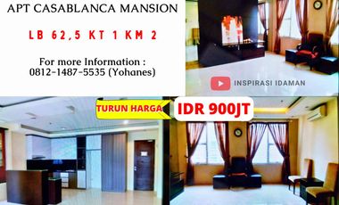 JUAL CEPAT APT Casablanca Mansion 1Br Besar LB 62,5Mtr Lantai 11