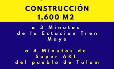 HOTEL EN VENTA EN TULUM Terreno 6,000 m2 CONSTRUCCION 1,600 m2