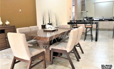 CASA AMUEBLADA EN LA CAMPIÑA, León,Gto; RENTA $36,500, 3 REC. CON BAÑO C/U, 4 AUTOS, JARDÍN CON TERRAZA