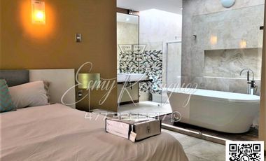 CASA AMUEBLADA EN LA CAMPIÑA, León,Gto; RENTA $36,500, 3 REC. CON BAÑO C/U, 4 AUTOS, JARDÍN CON TERRAZA