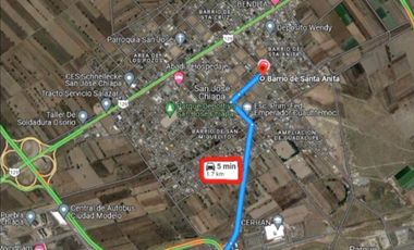 Vendo excelente terreno  de 2124 m2 en San José Chiapa muy cerca de planta Armadora AUDI Puebla. en esquina dos frentes $1,700,000