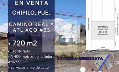 Terreno en venta en Chipilo de Francisco Javier Mina, Primera Sección San Bernabé Temoxtitla