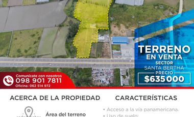 TERRENO EN VENTA - SANTA BERTHA-ANDRADE MARIN S