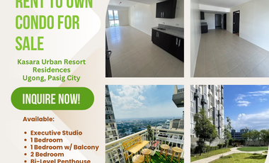 2 Bedroom w/ Balcony For Sale in Kasara Urban Resort Pasig near Ortigas, SM Megamall, BGC, Makati, NAIA