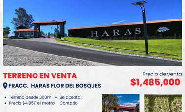 SE VENDE TERRENO EN FRACC. HARAS FLOR DEL BOSQUES, CERCA DE PERIFERICO ECOLÓGICO
