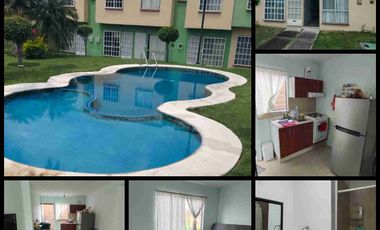 casa dos niveles una recámara con posibilidad de ampliación privada con alberca acepta Infonavit