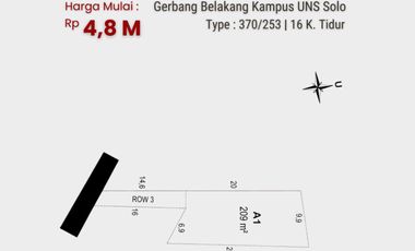 Kost Di Belakang UNS Pinggir Jalan Raya