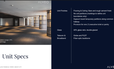 HALF FLOOR - ALVEO FINANCIAL TOWER - READY MOVE IN