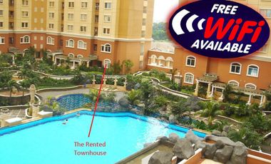 Disewakan Tahunan/Bulanan Townhouse Mediterania Garden Residences 1-Lantai Ground langsung taman + Pool 2 ha