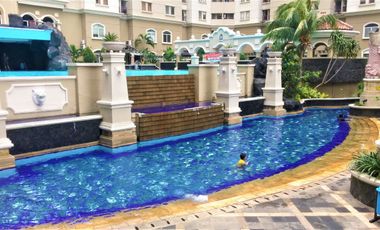 Disewakan Tahunan/Bulanan Townhouse Mediterania Garden Residences 1-Lantai Ground langsung taman + Pool 2 ha