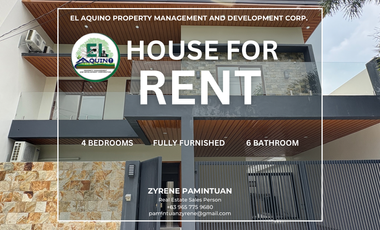 4 Bedrooms- Fully Furnished Brandnew House for Rent in Cuayan, Angeles