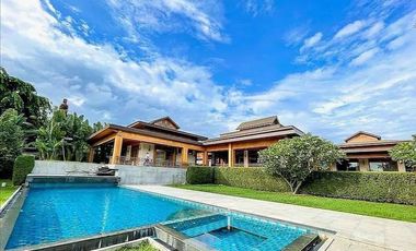 For Rent / Sale Luxury private pool villa along the Ping river and mountain view. Located in making Kaew Subdistrict, Mae Rim District, Chiang Mai.