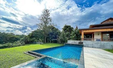 For Rent / Sale Luxury private pool villa along the Ping river and mountain view. Located in making Kaew Subdistrict, Mae Rim District, Chiang Mai.