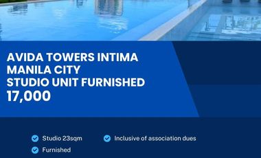 Studio Avida Towers Intima For Rent Fully Furnished Condo in Manila