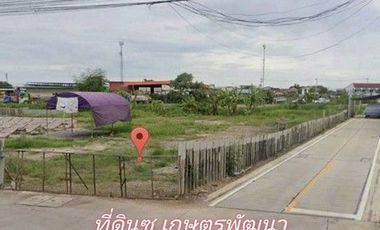 ขายที่ดิน ซอยพัฒนา 4  เนื้อที่ 399.7 ตร.วา ที่สวย ถมแล้ว ทำเลย่านอุตสาหกรรมโรงงาน เมืองสมุทรสาคร