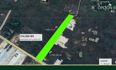 Terreno en venta en Mérida Yucatán frente a la Carretera Mérida - Cancún