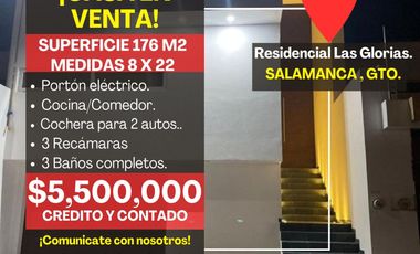 CASA EN VENTA RESIDENCIAL LAS GLORIAS, SALAMANCA GUANAJUATO