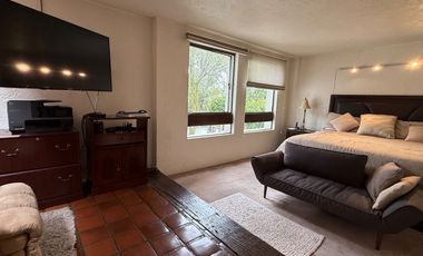 Casa con departamento rodeados de jardín