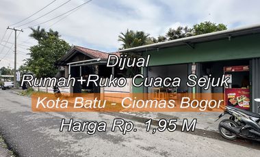 Dijual Segera Rumah dengan 2 Ruko cuaca Sejuk kaki Gunung Salak Ciomas surat SHM, Bogor.