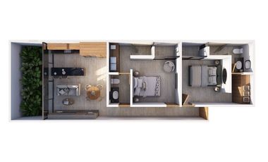 Departamento de 2 recámaras en Temozon Norte - Preventa agosto 2026