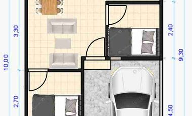 Rumah ready unit baru gress, harga 690 juta di Antasura, Denut dekat Living World