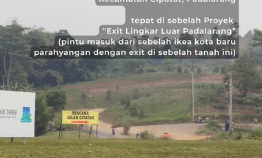 DIJUAL KAVLING STRATEGIS DEKAT KOTA BARU PARAHYANGAN CITATAH, PADALARANG