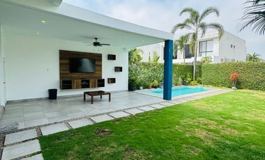 En alquiler lujosa y moderna casa full amoblada en Isla Del Rio, Isla Mocoli, Samborondon