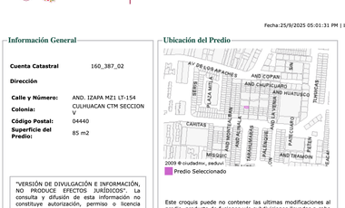 VENTA DE CASA EN CTM CULHUACAN COYOACAN CIUDAD DE MEXICO DPM