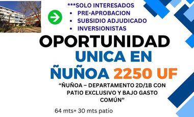 Departamento en venta en Suerez Mujica, Ñuñoa