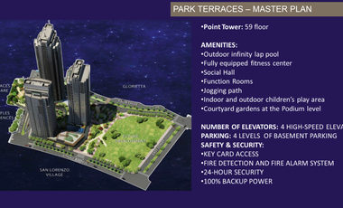 3 Bedroom Penthouse Unit for Lease in Park Terraces