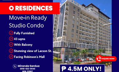 Move-in Ready Studio Condo at O Residences
