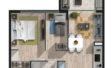 Departamento 2D+1B | Totales 49,39 m²| ✅3.827 uf | Solo 5% de pie al 80% | Vista Park