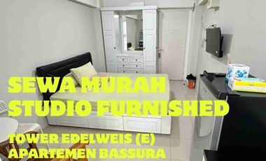 SEWA STUDIO FURNISHED TOWER EDELWEIS APARTEMEN BASSURA CITY